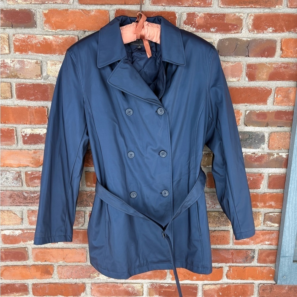 Giacca Double Breasted Trench Coat Windbreaker Size Medium Preowned - Picture 5 of 6